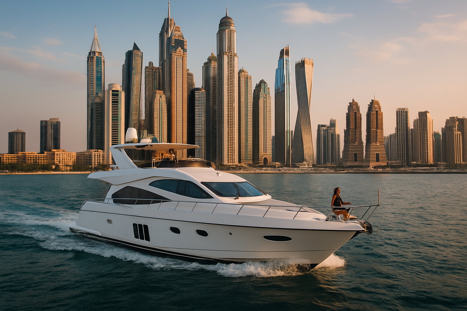 A private yacht cruise along the Dubai Marina skyline
